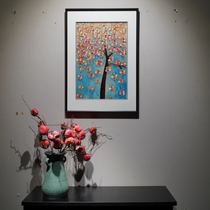 New Chinese Style Small Fortune Tree Traditional Su Embroidered Pure Hand Embroidered Finished Product With Frame Restaurant Living-room Decoration Painting