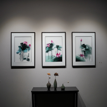 Suzhou Yuexiang embroidery handmade boutique Wu Guanzhong new Chinese decorative painting hanging painting rich and more than lotus picture