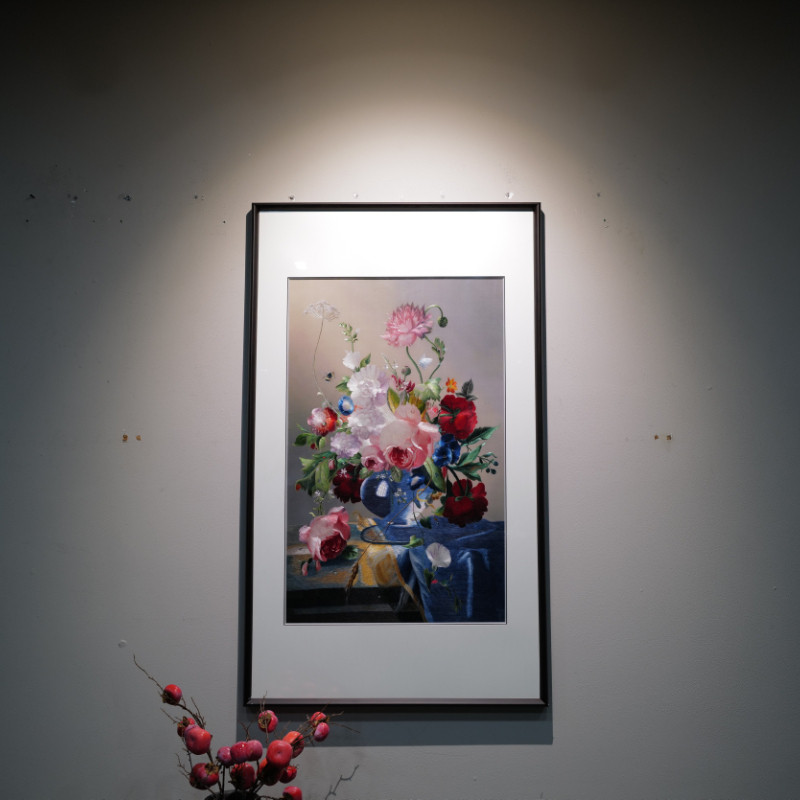 New Chinese style Flower cluster Pure hand-made embroidery painting large porch aisle corridor decoration painting