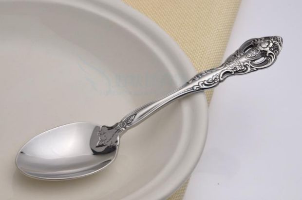 American Ou Nai 18-10 thép không gỉ Western muỗng gạo cổ điển muỗng ăn tối muỗng khắc cổ điển phương Tây bộ đồ ăn - Đồ ăn tối bộ chén đĩa cao cấp