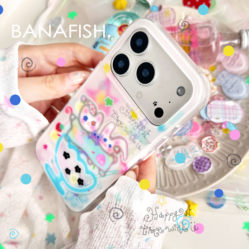 [Always Good Friends] Banana Fish Original Illustration Phone Case Suitable for iPhone 18 Pro Max, Apple 17 Pro, High-End Double-Layer Imd Matte 16 Pro, Colorful Dopamine
