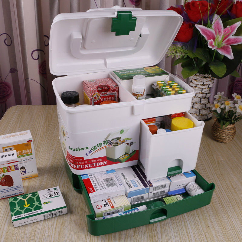Household medicine box extra large multi-layer medical first aid box family multi-functional large-capacity iodophor wound paste with medicine
