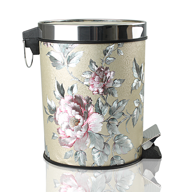 Foot-operated trash can, home, living room, toilet, covered, hotel, with lid, Nordic style, quiet foot reduction 