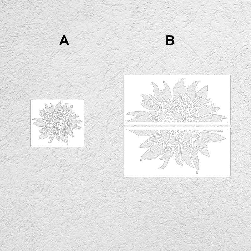 Description Picture 2 of item40cm - 80cm Stencil Wall For Painting Decorative Decor Plaster Decors Template To Paint Putty Large Flower Blossom S255