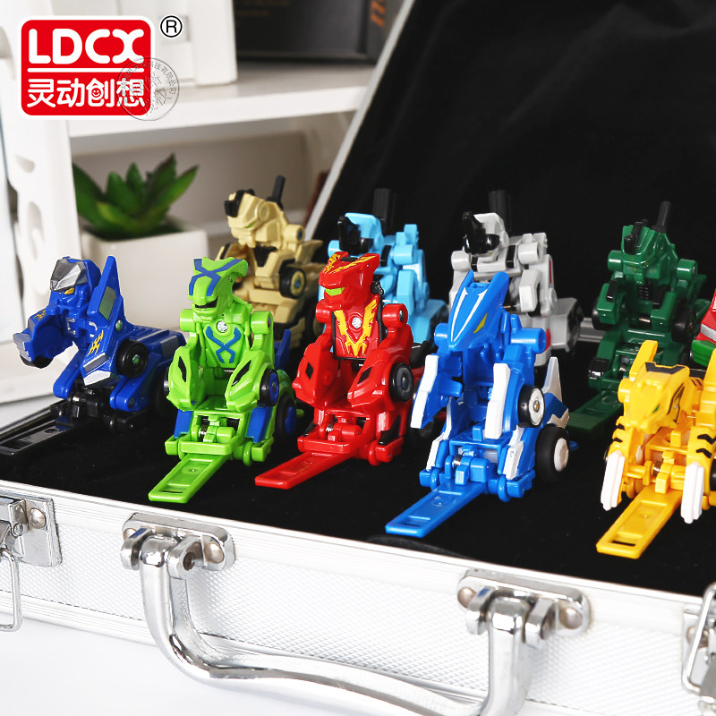 Jumping warrior toy full set of robots genuine deformation car boy Jumping boy suit Children's fire knight