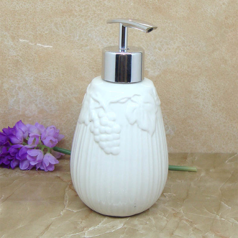 Ceramic hand sanitizer bottle embossed shower gel shampoo detergent press bottle hotel lotion sub-bottling