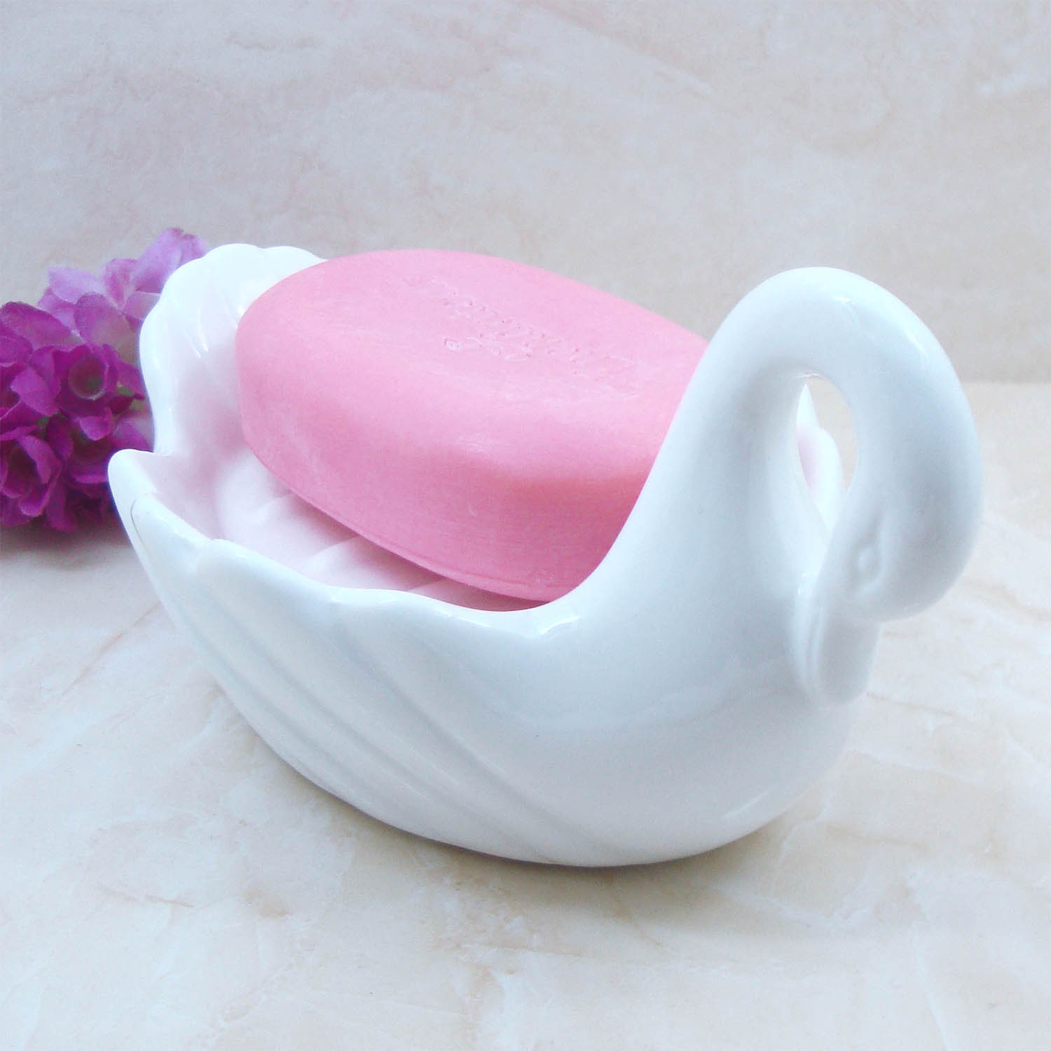 Swan ceramic soap dish soap dish soap dish handmade soap dish soap holder pure white European style