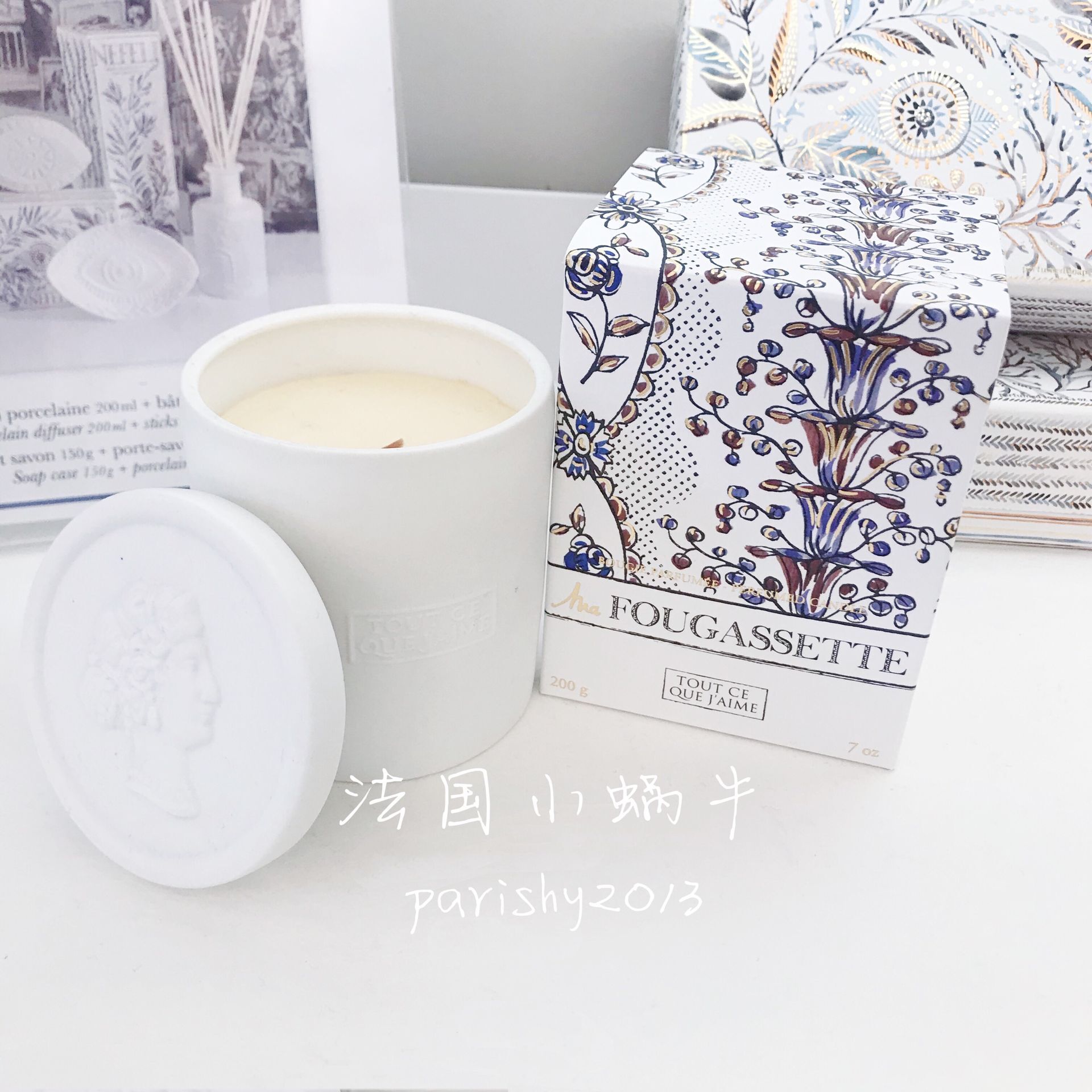 Spot : French Azure Coast Flower Palace Na FragonARD Ceramic Sculpture more than 200g fragrance of candles