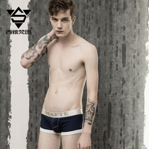 Trendy Mens Underwear Fashion Sexy Cotton Low Waist Boxer U Convex Youth Sports Slim Solid Color Boxer Pants