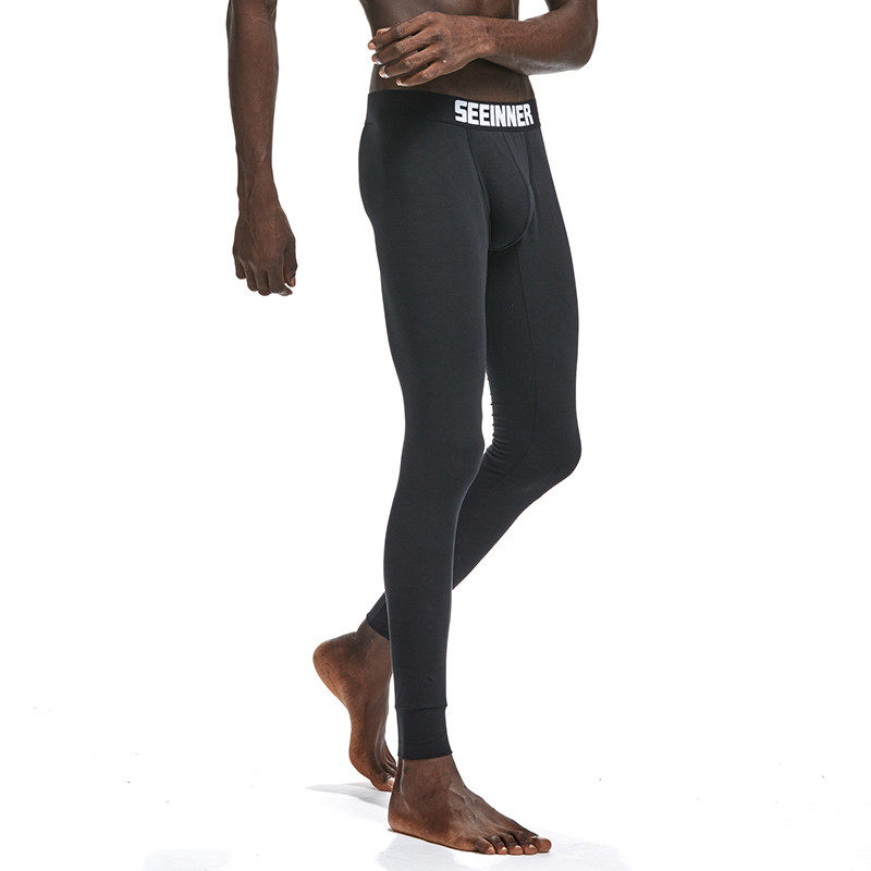 Fashion pure cotton low waist waist tide men autumn pants pure color simple thin warm pants unit Youth trousers