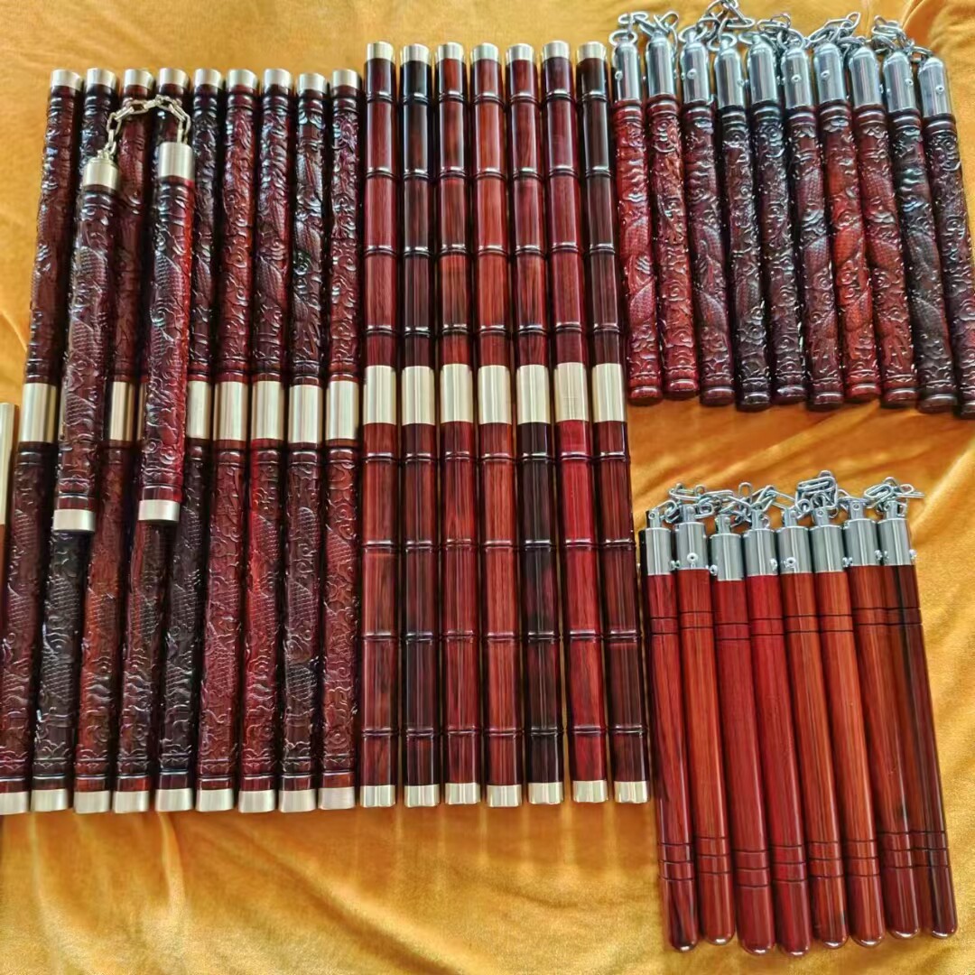 🔥【紫檀木两节棍防身棍 车载破窗器户外武术双节棍 实战训练二合一钢链】，如何成为你的多面安全伴侣？🌟-双截棍-淘宝好物网