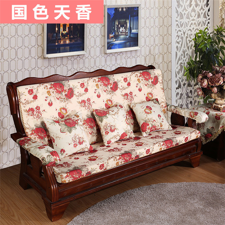 Sofa gỗ đệm với tựa lưng mùa đông gỗ gụ nội thất ghế gỗ gỗ mùa xuân và mùa thu ghế đệm bọt biển dày nệm ngồi bệt giá rẻ