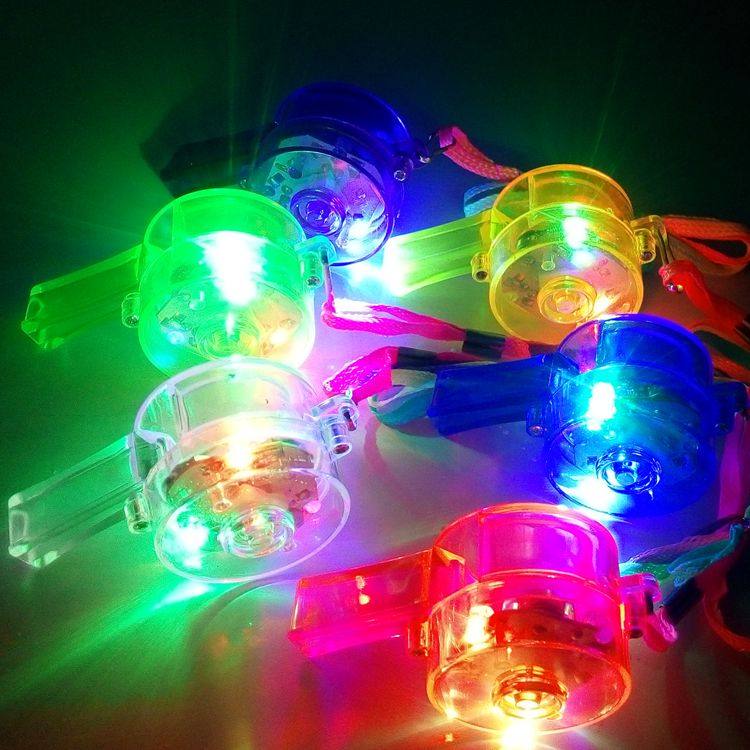 Luminous toy LED luminous mouth whistle Seven colorful sparkling whistles bar bungee jumping for a dazzling fancy prop