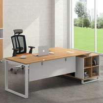 Shanghai office furniture boss desk desk simple modern large Class Steel Wood combined with new style cabinet fashion