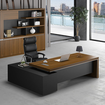 Shanghai office furniture boss table master table simple modern large Class table thickened desktop new with cabinet fashion