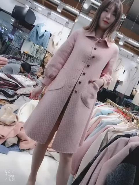 Lucky Pavilion 8808 Rose Xiu double-sided cashmere coat mid-length 2019 autumn and winter new wool coat for women