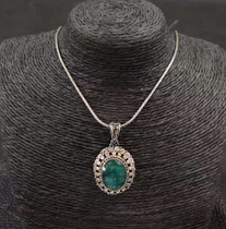 Imported from India 925 silver set with turquoise Gawu box pendant