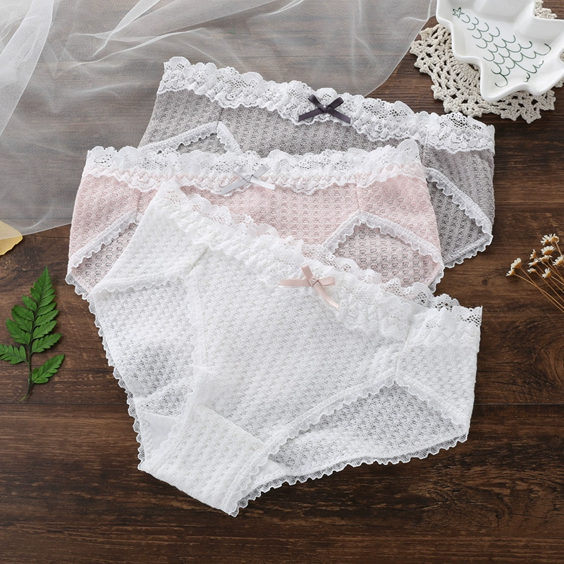 Năm đồ lót cotton một ngày miễn phí của phụ nữ cotton tinh khiết thoáng khí cô gái dễ thương ren tươi sinh viên quần sịp eo thấp - Tam giác