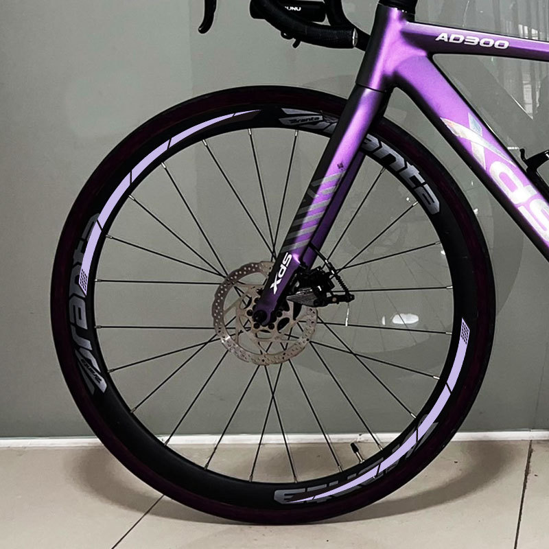 Road Bike Wheel Set Stickers Road Bike Wheel Rim Decorative Warning Reflective Stickers