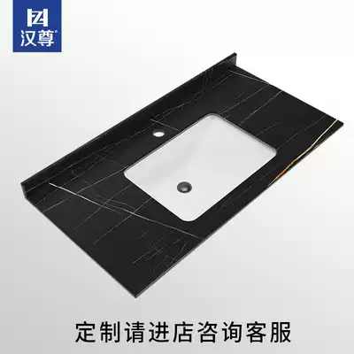 Custom bathroom cabinet rock board one-piece counter basin Single and double marble embedded balcony washing machine under the basin countertop