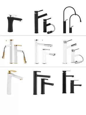 Hanzun pull-out faucet All copper hot and cold hand washing and face washing powder room table basin basin sink pool