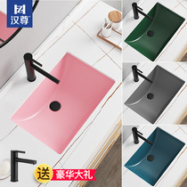 Color table basin Creative toilet toilet wash Built-in basin Balcony Ceramic hand wash single art wash face