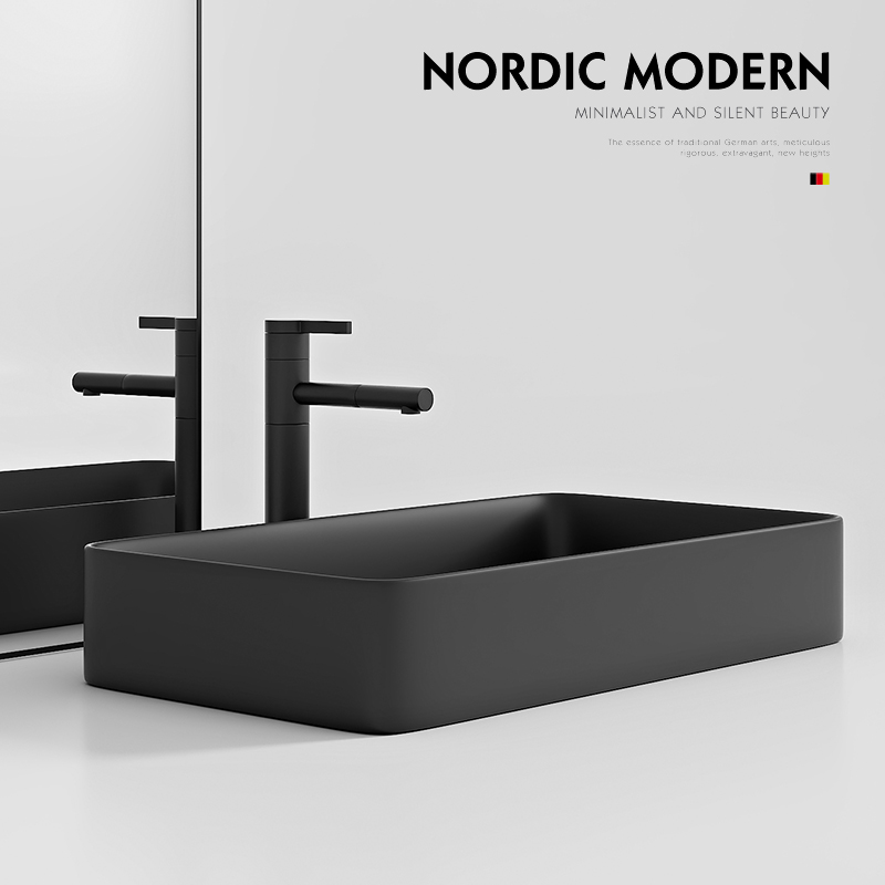 Ultrathin side table basin rectangular home washbasin Large deep table basin Arts basin Makeup Room Ceramic Washbasin