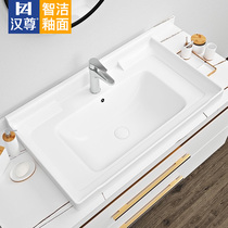 Taichung basin semi-embedded face basin countertop integrated single ceramic hand wash wash face bath cabinet laundry pool thin side and half hanging