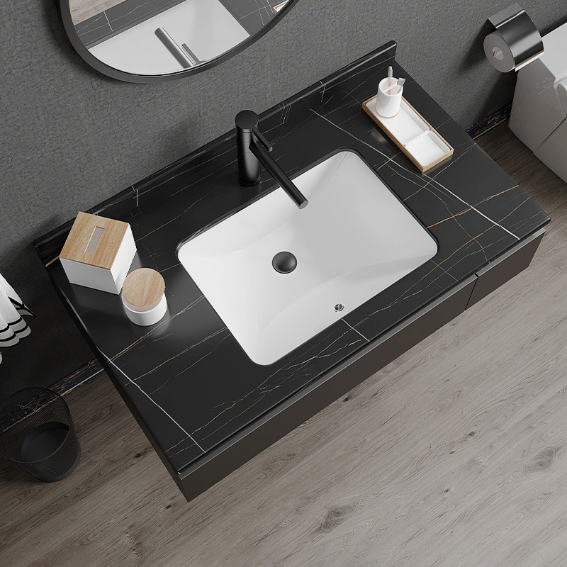 Hanzun Customized Rock Plate Marble Countertop Makeup Room Flush floor Balcony Washbasin WASH BASIN INTEGRATED TABLE BASIN