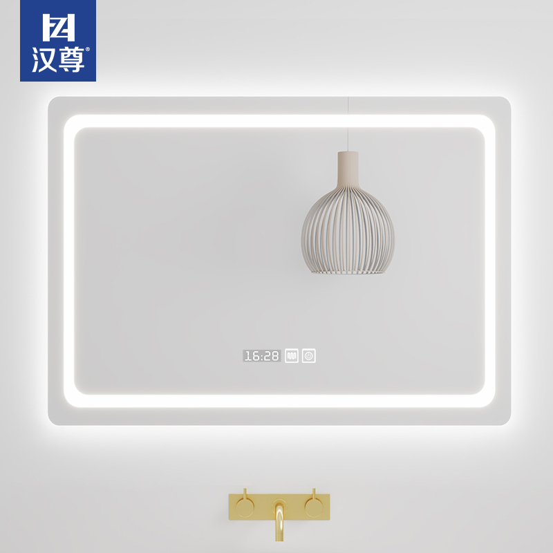 Net red smart bathroom mirror touch screen with light wall mounted LED anti-fog dressing table wall-mounted toilet powder room