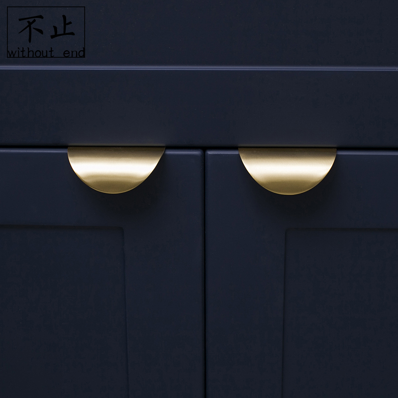 Original Minimal Nordic Brass Invisible Handle Wardrobe Whole Cabinet Furniture Gold Modern Simple Door Handle Small