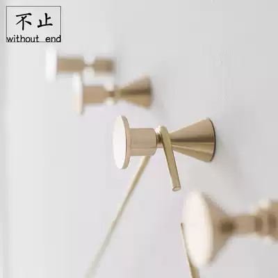 Norse Design Pure brass adhesive hook porch dressing room wall decoration hook gold copper adhesive hook