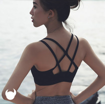 Violent female staggered beauty back fitness underwear professional shock-proof gathering vest style without steel ring sports bra