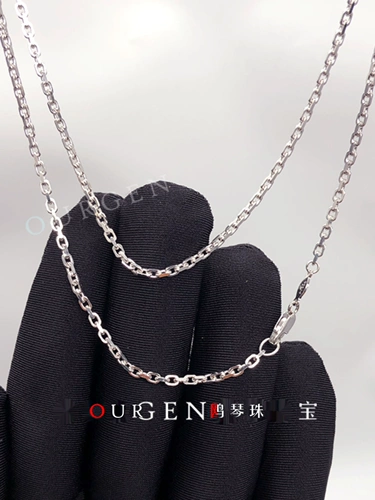 Платиновое PT950 ожерелье с пряжкой из морского ушка Рецепт O Boutique Cross Тысяча слов Универсальная простая цепочка для карт Удлиненная сантиметровая пятно Ouqin