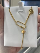 Back Shaped Needle Stars Smiley Face Sleeve Chain 5G Foot Gold Vegan Gold Necklace Pendant Custom