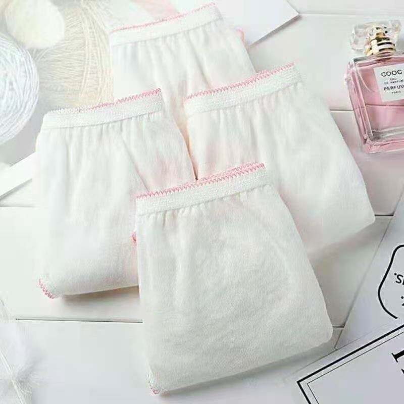 Disposable polyester cotton male and female travel maternity confinement white adult antibacterial briefs independent packaging