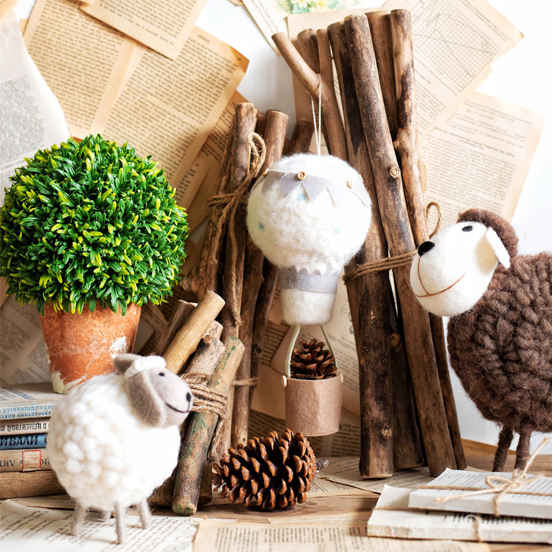 Jk Mu space cute three-dimensional felt hot air balloon pendant Children's room decoration decoration gift