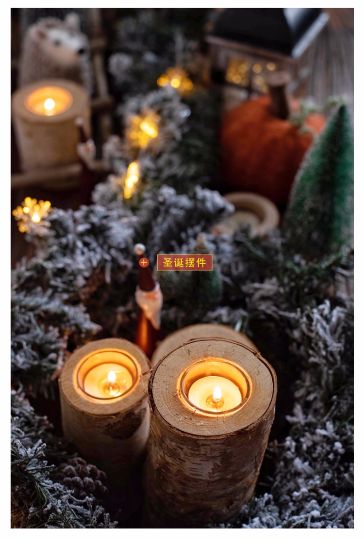 JK Mu Room Natural Birch Wood Peg Nến Nến Nến trang trí xung quanh - Trang trí nội thất đồ dcor vintage