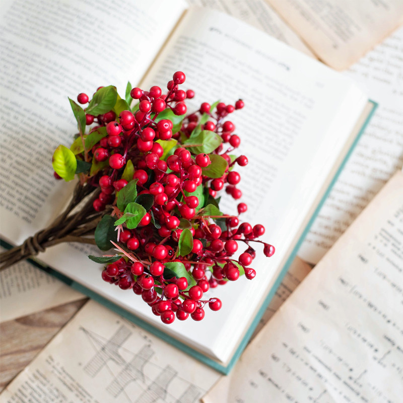 JK mousse modern minimalist red yellow blue emulated small bunch berries fruit flower flower flower red fruit figs