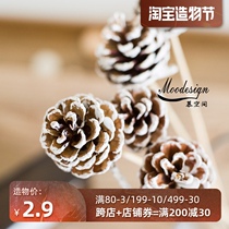 JK Mu space special promotion with branches dried pine cones dried flowers Decorative flower arrangement Snowball pine cones Eternal flower fruit