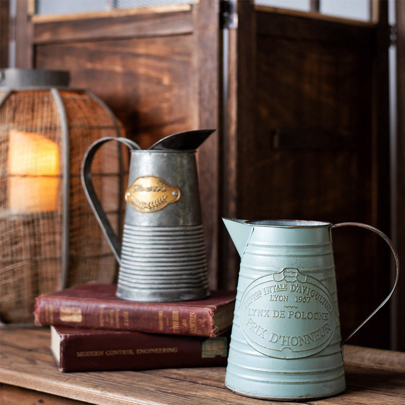 JK Mmu Space New Pint Price Nordic Modern Retro Fields Garden Style Iron Art Vase Kettle Suit Floral