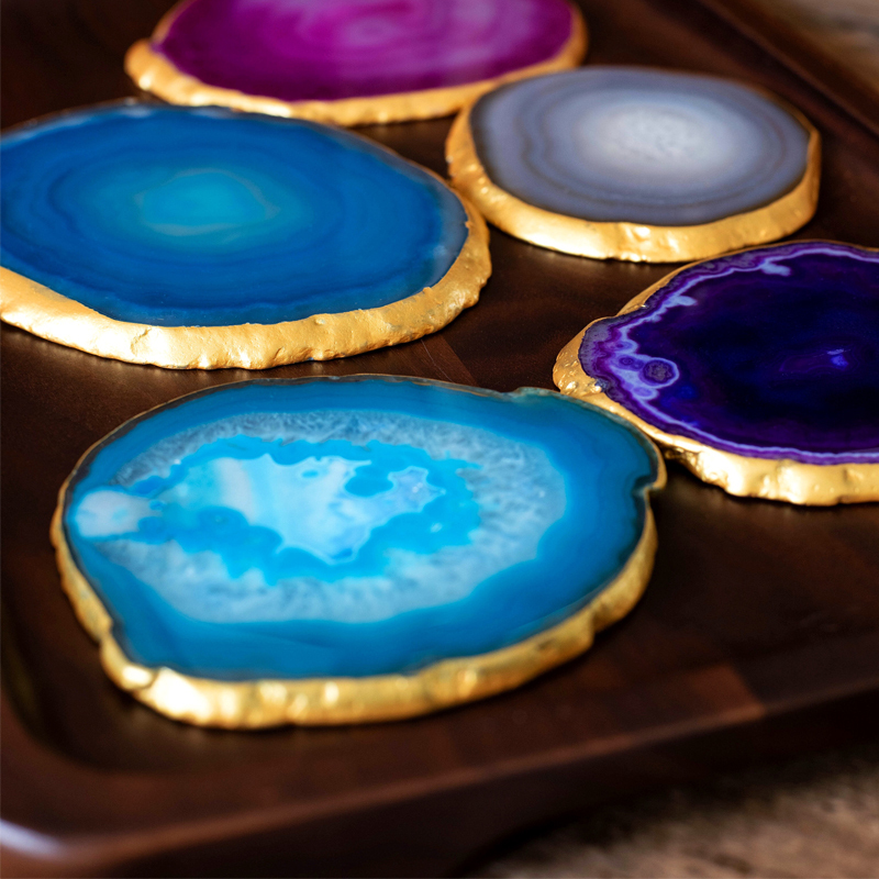 Jk Mu Space Nordic Light Luxury Natural Agate Stone Colorful Coaster Heat Insulation Pad Jewelry Display Photography Prop Pad