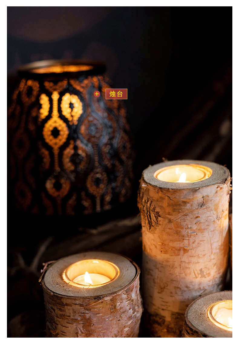 JK Mu Room Natural Birch Wood Peg Nến Nến Nến trang trí xung quanh - Trang trí nội thất đồ dcor vintage