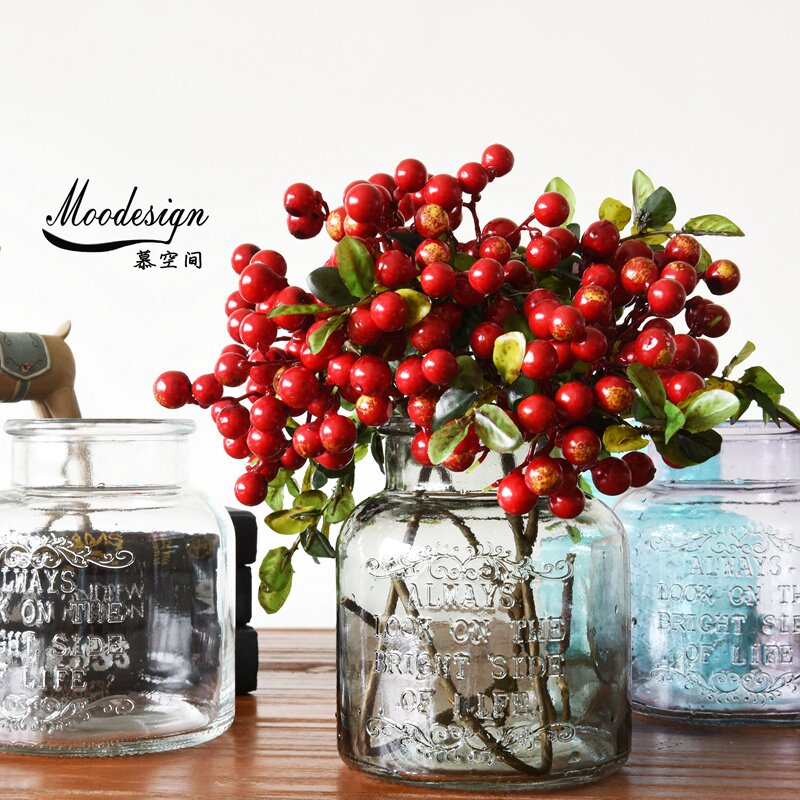 (Daily Special Price) Small Fresh Flowers Fake Flowers Swing Pieces Vase Hydroponic Glass Vases Multicolored English Floral