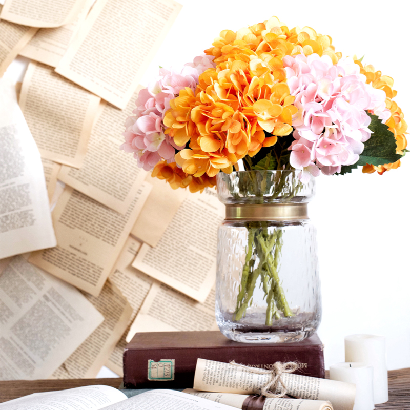 JK mousse Eurostyle retro decoration simulation flower embroidered ball fake flower living-room warm-color embroidered ball flower arrangement pink orange