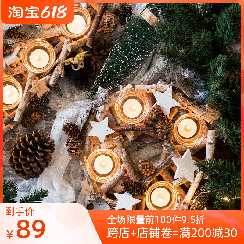 JK mousse Christmas Christmas Day New Year Candle Windproof Light Candle Cup Warm Pendulum Romantic flirts