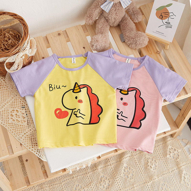 Baby short sleeve T-shirt clothes pure cotton girl summer dress child clothing half sleeve blouse 0 years 1 toddler 3 baby girl