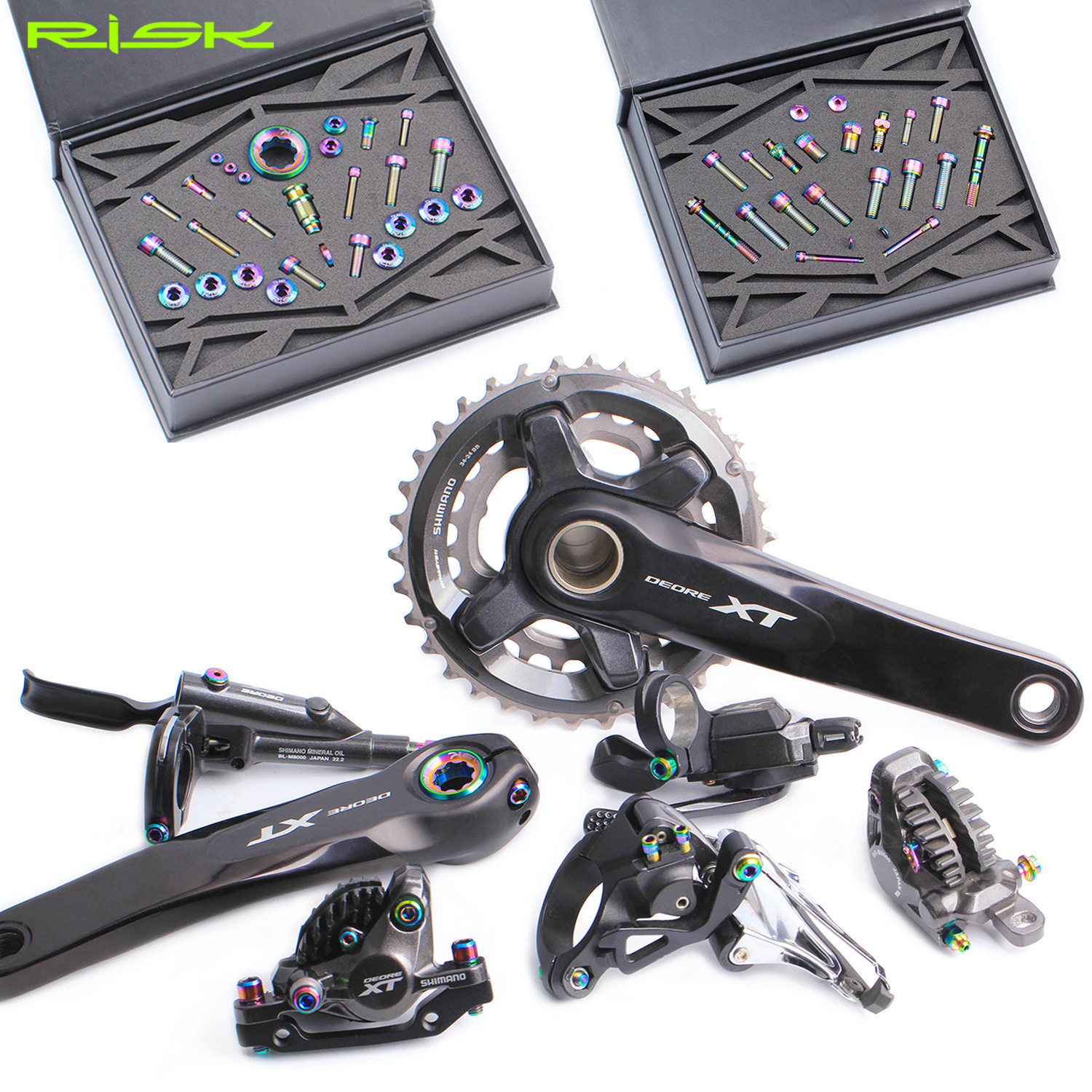 RISK mountain bike M7000 kit XT M8000 titanium alloy screw set variable speed SLX oil disc brake