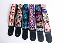 Multi-color retro flower stripe folk classical acoustic guitar strap