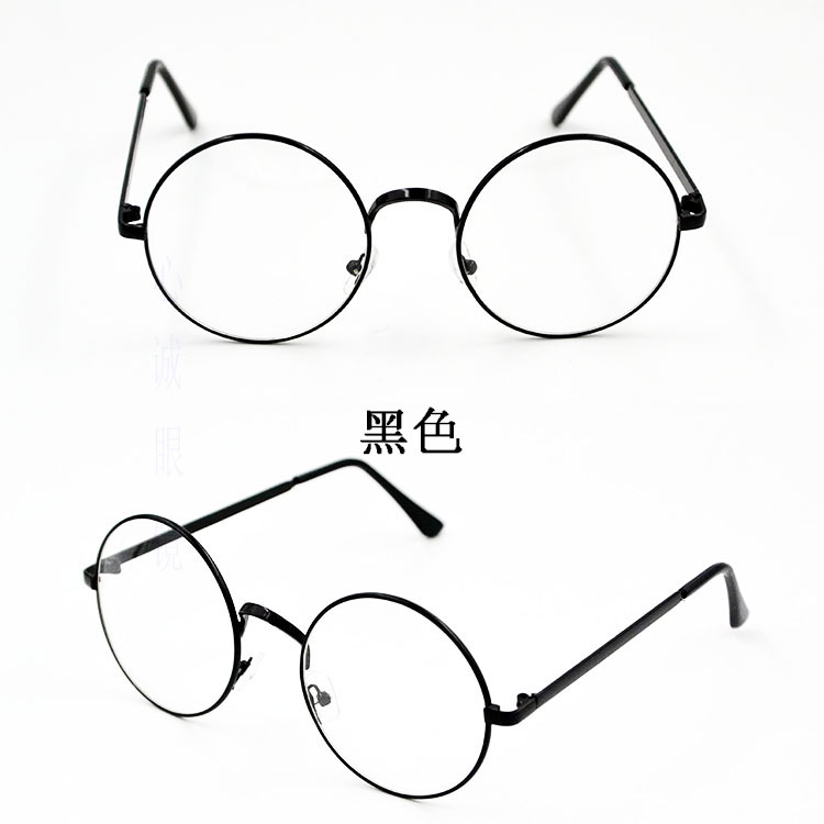Kính khung mạng màu đỏ nghệ thuật phiên bản retro Hàn Quốc của những người đàn ông và phụ nữ phẳng gương tròn kính mắt theo toa kính chân - Kính gọng kính titan